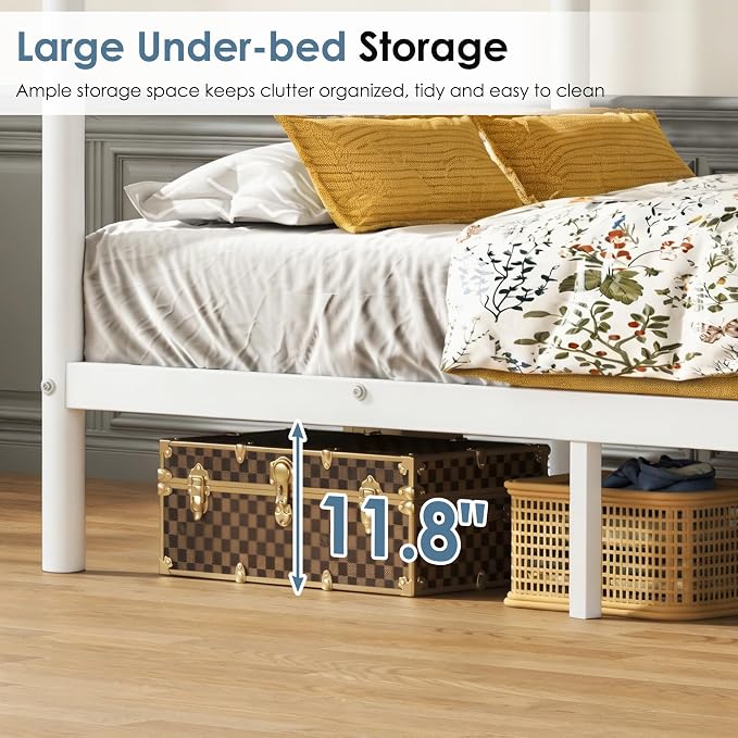 Bunk Bed Twin Over Twin, More Sturdy Heavy Duty Metal Bunk Bed with Angled Ladder for Teens and Adults, Used for Spaces-Saving, Apartment or Dorm, Noise Free & Easy Assembly, White