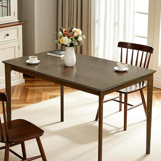 Hokway Dining Table for 4, 43 Inch Rectangular Solid Wood Kitchen Table for Small Space, Modern Dinner Table for Dining Room, Living Room, Office, Oak