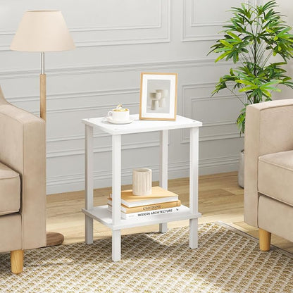 TUTOTAK End Table, Side Table, Nightstand, 2-Tier Storage Shelf, Sofa Side Table for Small Space, Living Room, Bed Room V1TB01BW034
