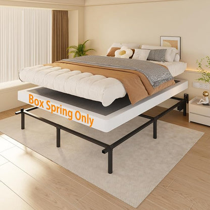 DORITRON Low Profile King Box Spring 4 Inch, 3000lbs Heavy Duty King Size Box Spring Bed Base Metal Mattress Foundation, Easy Assembly, Noise Free