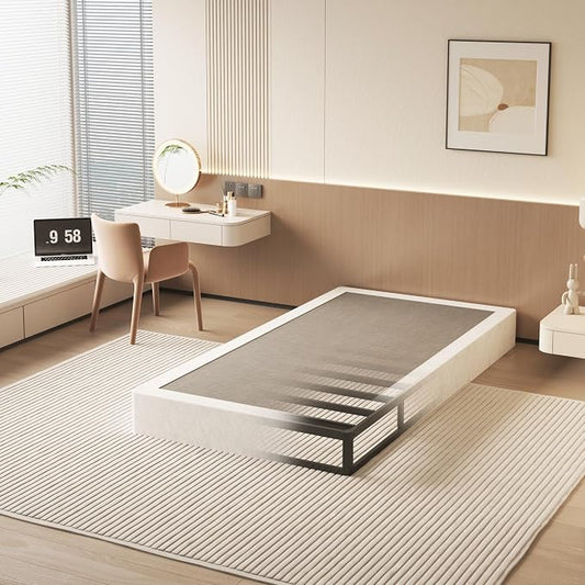 NHODIR Box Spring for Twin Bed, 7 inch Twin Size Box Spring Only, Strong Metal Frame Mattress Foundation, No Noise, Easy Assembly
