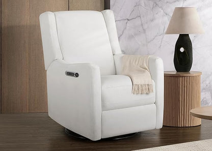 Delta Children Mercer Electronic Power Recliner and Swivel Glider with USB Port in LiveSmart Performance Fabric - Water Repellent & Stain Resistant, Pearl