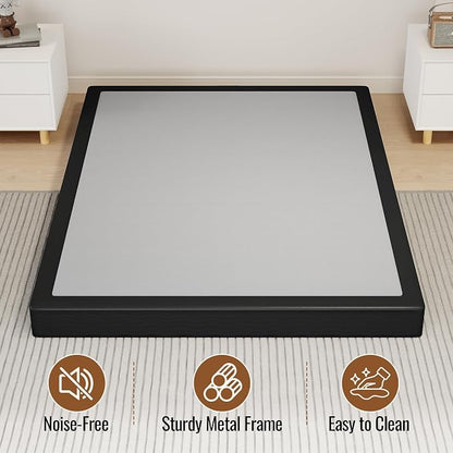 Full Size 5 Inch Box Spring - Heavy Duty Metal Mattress Foundation (2500lbs Capacity), Noise-Free, Easy Assembly with Removable Cover