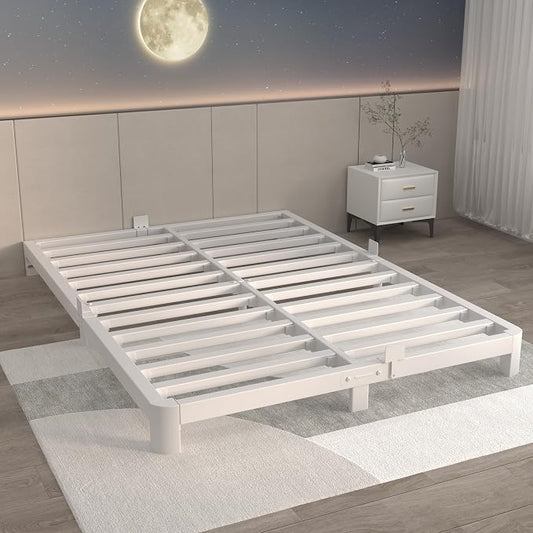 ITIMIDI 4 Inch Metal Full Size Platform Bed Frame with Metal Gaskets, Heavy Duty Steel Support 3500 LBS, No Box Spring Needed, Anti-Slip Mattress Stopper, Easy Assembly