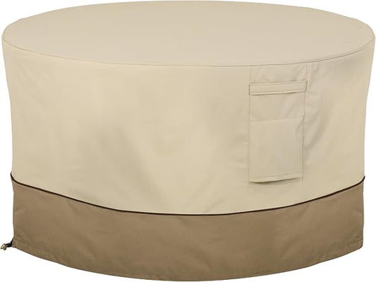 Classic Accessories New Veranda 42" Fire Pit Table Cover - Round, Outdoor Table Cover