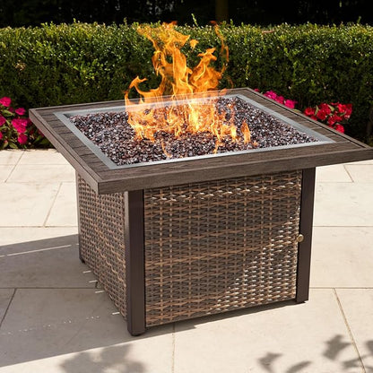 onlyfire Stainless Steel Square Fire Pit Flat Pan with Burner Ring Assembly, 30-Inch