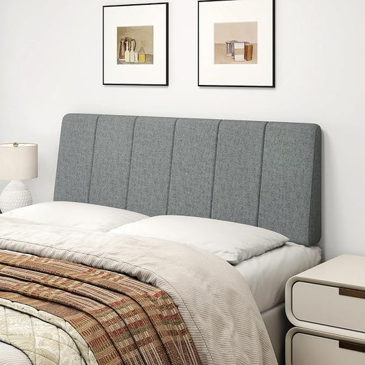 Full Size Headboard Only-No Assembly, Upholstered Headboard Full Size Linen Fabric Modern Style Headboards Extra-Thick, Dark Gray