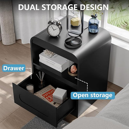 4 Pcs Bedroom Set, Dresser and Nightstand Sets | Including Modern Wooden Tall 6 Drawer Dressers, Wide 6 Drawers Dresser & Night Stand Set of 2 for Bedroom, Black