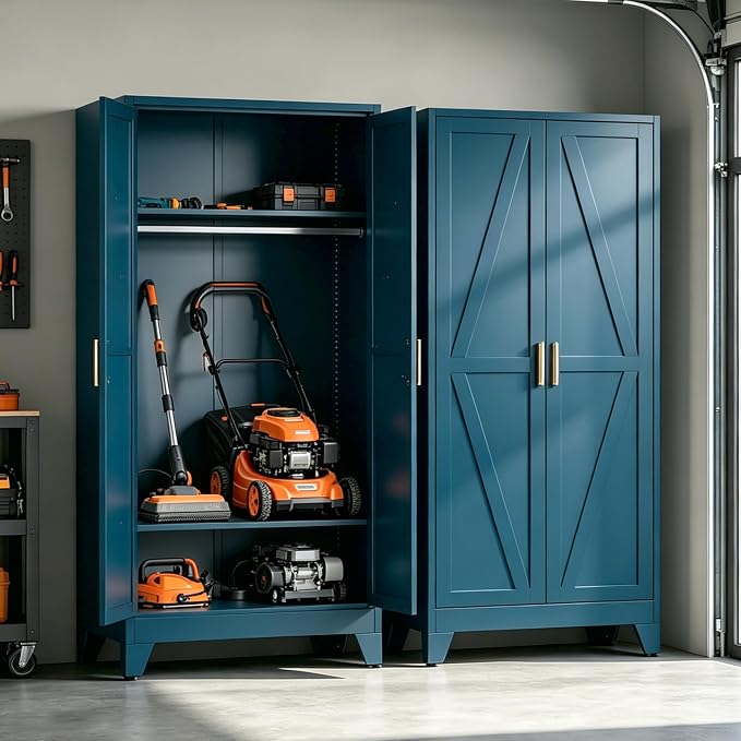 71" H Pantry Cabinet,Metal Storage Cabinets with Doors and Shelves,Tall Food Kitchen Cabinets,Farmhouse Kitchen Cabinet,Freestanding Cabinet
