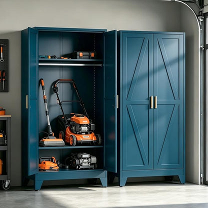 71" H Pantry Cabinet,Metal Storage Cabinets with Doors and Shelves,Tall Food Kitchen Cabinets,Farmhouse Kitchen Cabinet,Freestanding Cabinet
