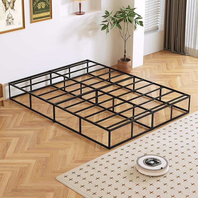 10 Inch High Profile Queen Box Spring, Heavy Duty Metal Frame Mattress Foundation with Fabric Cover, Easy Assembly, Noise-Free (10 Inch, Queen)