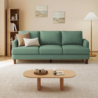 Gericco Mid Century Modern Couches for Living Room, 89" Comfy Green Couch Sofa with 3-Seater Deep Seats, Upholstered Sofas for Living Room, Office Apartment, Bedroom