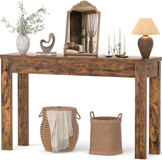 Armocity Console Table, 47" Farmhouse Wood Entryway Table, Sofa Tables Narrow Long Behind Couch, Entry Table for Entrance, Hallway, Living Room, Rustic Brown
