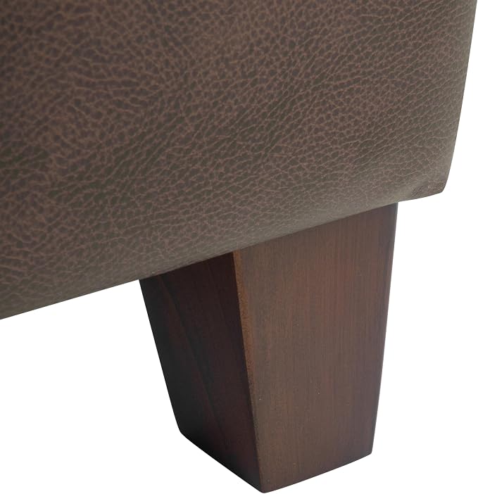 HomePop 28" Faux Leather Square Storage Ottoman - Brown