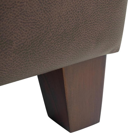 HomePop 28" Faux Leather Square Storage Ottoman - Brown