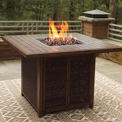 Onlyfire 18 Inch Square Fire Pit Burner Pan with Square Burner Ring – 304 Stainless Steel Drop-in Gas Fire Pit Insert for Natural Gas & Propane, 92,000 BTU, Square Flame Pattern for DIY Fire Table