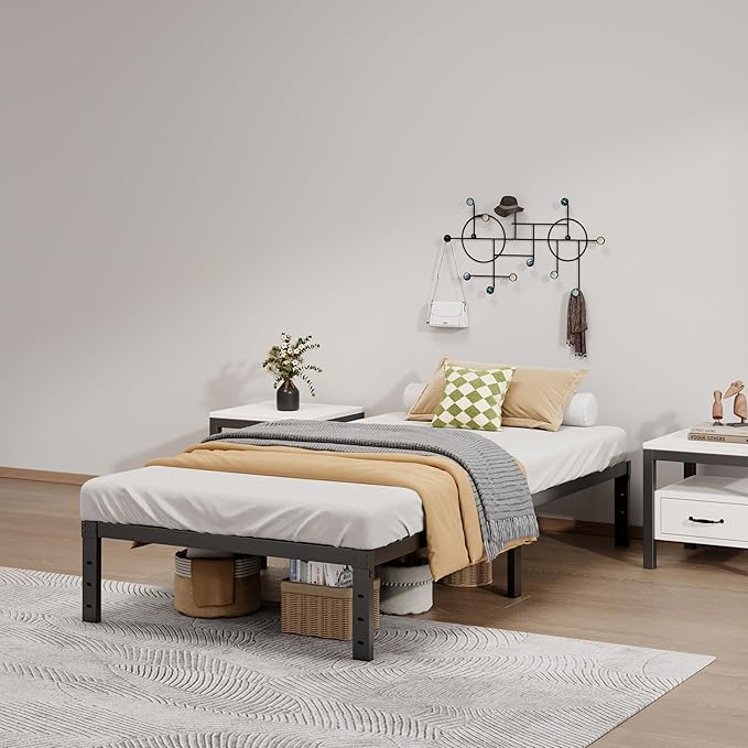 LUMUNANCE Metal Bed Frame Twin XL Size - 12 Inch Heavy-Duty Twin XL Platform Bed Frame No Box Spring Needed, Easy Assembly, Noise-Free, Sturdy Mattress Foundation, Underbed Storage Space