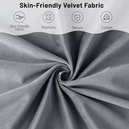 Furniliving Velvet Accent Chair for Living Room, Upholstered Reading Chair with High Backrest, Tufted-Button Wingback Armchair for Bedroom, Dressing Room, Home Office, Light Grey, Set of 2