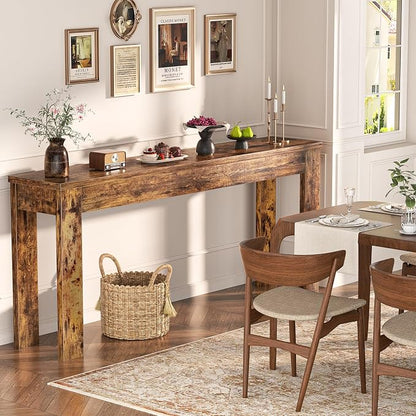 Armocity Console Table, 47" Farmhouse Wood Entryway Table, Sofa Tables Narrow Long Behind Couch, Entry Table for Entrance, Hallway, Living Room, Rustic Brown