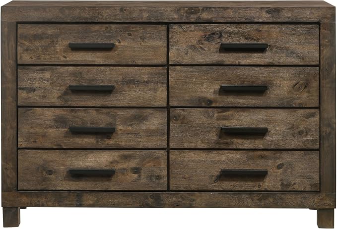 Coaster Home Furnishings Woodmont Farmhouse 5-Piece Bedroom Set California King Size Storage Panel Bed Frame 54-inch Headboard Rustic Golden Brown 222631KW-S5