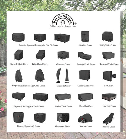Porch Shield Fade Resistant Round Patio Fire Column Cover 24 inch Waterproof Outdoor Tall Fire Pit Cover
