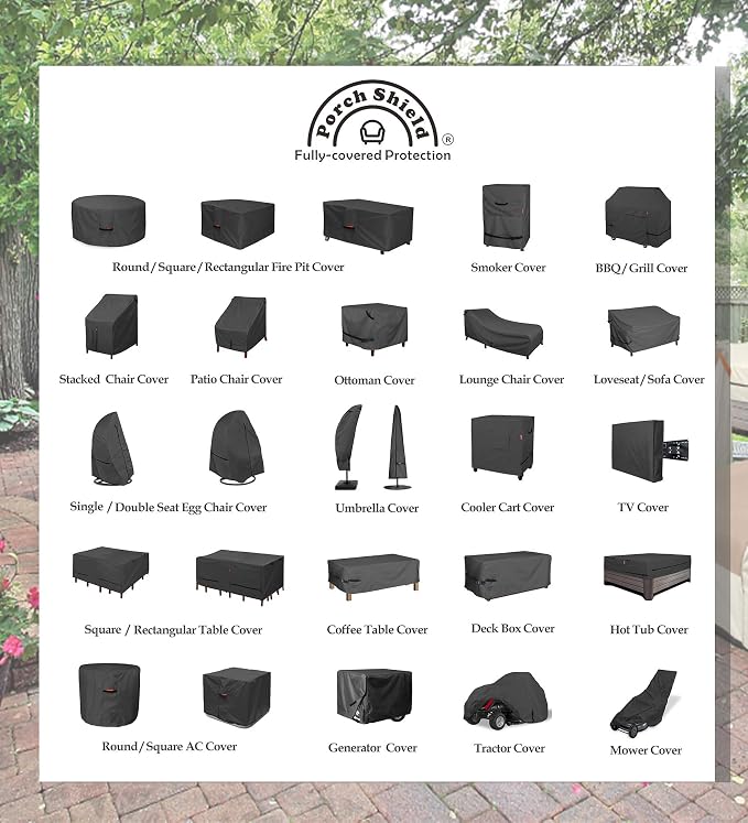 Porch Shield Square Patio Fire Pit Cover Fade Resistant Waterproof Outdoor Firepit Cover 44 x 44 inch for Gas Propane Fire Table