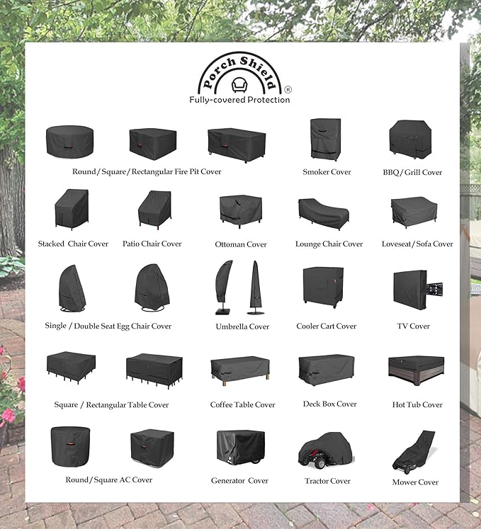 Porch Shield Square Patio Fire Pit Cover Fade Resistant Waterproof Outdoor Firepit Cover 36 x 36 inch for Gas Propane Fire Table
