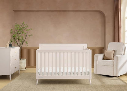 Delta Children Lola 6-in-1 Convertible Crib - Converts from Baby Crib to Toddler Bed, Daybed, Sofa Bed and Full-Size Bed with and Without Footboard, Fits Standard Full-Size Crib Mattress, Soft Beige