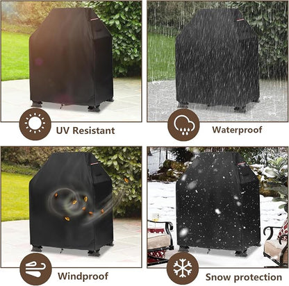 Outdoor Fireplace Cover,Heavy Duty 600D Waterproof Square Chimineas Fireplace Covers,Cover for Panovue Chiminea Fire Pit,32" L x 24" W x 45" H,Black