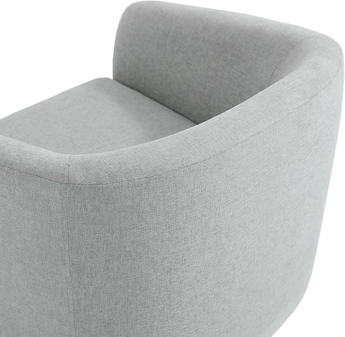 Swivel Barrel Accent Chair, Upholstered Armchair for Living Room, Light Gray