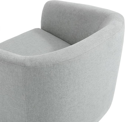 Swivel Barrel Accent Chair, Upholstered Armchair for Living Room, Light Gray