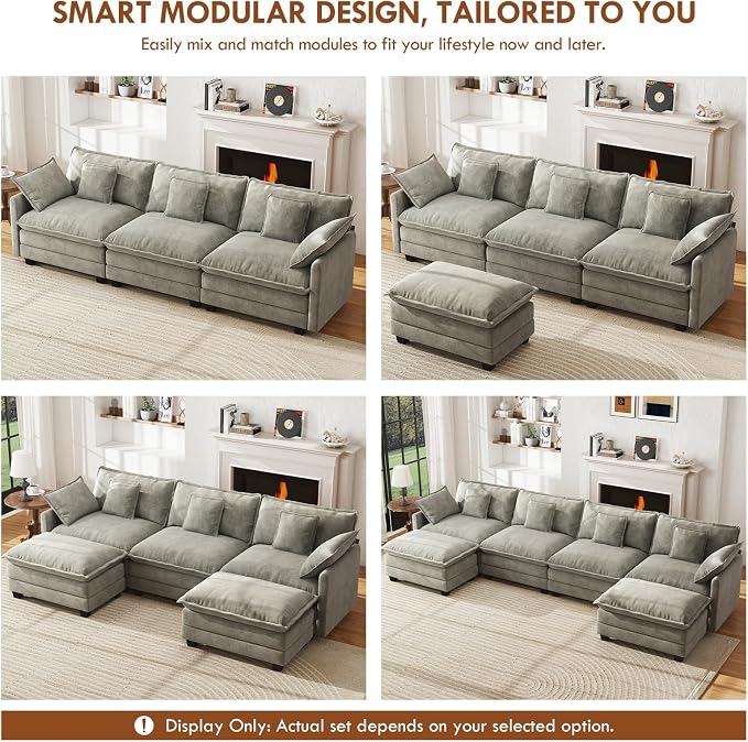 WorthFurni 77 Inch Cloud Sofa Loveseat, Comfy Sectional Couch, 2-Seater Chenille Deep Seat Sofa with Throw Pillows for Living Room Bedroom Apartment （Grey）