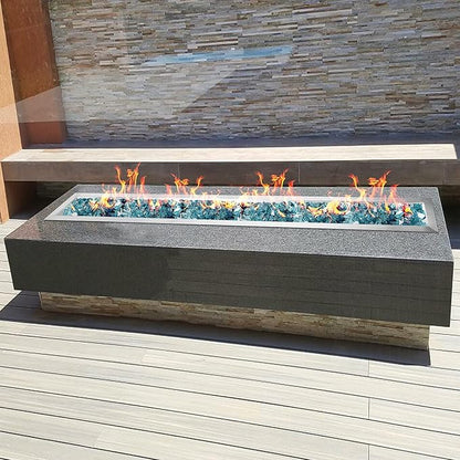 Stanbroil 30 by 6-Inch Drop-in Linear Fire Pit Pan and Burner, 304 Stainless Steel Natural & Propane Gas Firepit for Outside DIY Fire Table, BTU 54, 000 Max