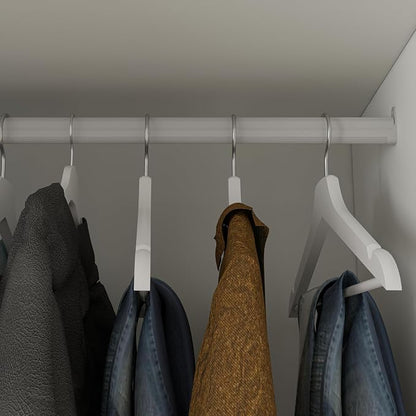 Bobve 78.74'' Armoire Wardrobe Closet with 2 Doors and 2 Drawers, Bedroom Armoire with Hanging Rod, Freestanding Wooden Closet Storage Cabinet, White