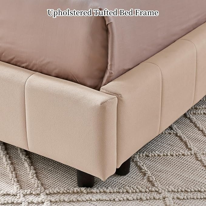 KEIKI Full Size L Shape Corner Bed Frames with Backrest and Armrests, Velvet Upholstered Sofa Daybed for Small Room, Living Room, Bedroom, Guest Room, Kids' Room