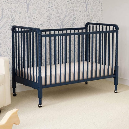 daVinci Jenny 3-in-1 Convertible Crib, GREENGUARD Certified, Navy | Converts to Toddler Bed & Daybed, 4 Adjustable Mattress Heights - Conversion Kit Sold Separately - Durable & Easy to Assemble
