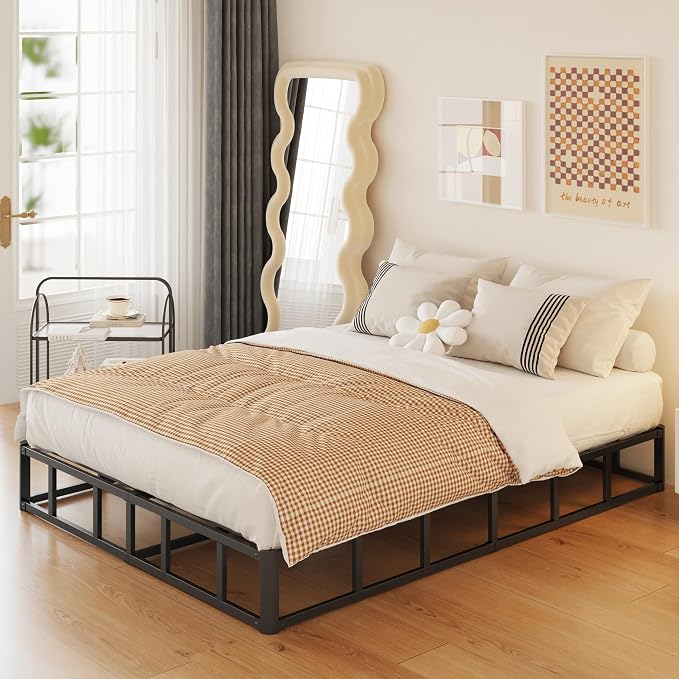 Yicensen 10 Inch High Profile King Box Spring Heavy Duty Metal King Size Box Spring with Fabric Cover, Sturdy Mattress Foundation, Easy Assembly, Noise Free, Black