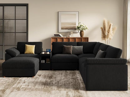 EASE MOOSE Oversized Sectional Modular Sofa, Extra Large v Shape Sectional Couch Wide Deep Seat Modular Cloud Couch,Removable Cover