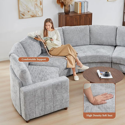 ORRD Modern Chenille Middle Armless Sofa Seat Set of 2 for Modular Sectional Couch for Living Room, Grey