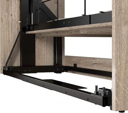 Bestar Pur Full Murphy Bed and 2 Shelving Units with Drawers, 109-inch Space-Saving Wall Bed