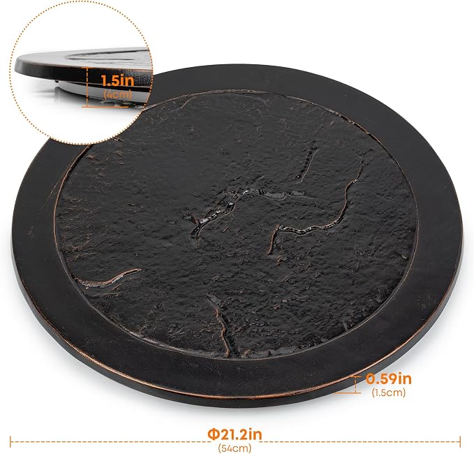Stanbroil Cast Aluminum Fire Pit Lid, Rust-Free Lid for Outside Fire Pit or Table, Lazy Susan for Agio and TK Classics