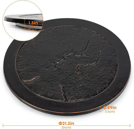Stanbroil Cast Aluminum Fire Pit Lid, Rust-Free Lid for Outside Fire Pit or Table, Lazy Susan for Agio and TK Classics