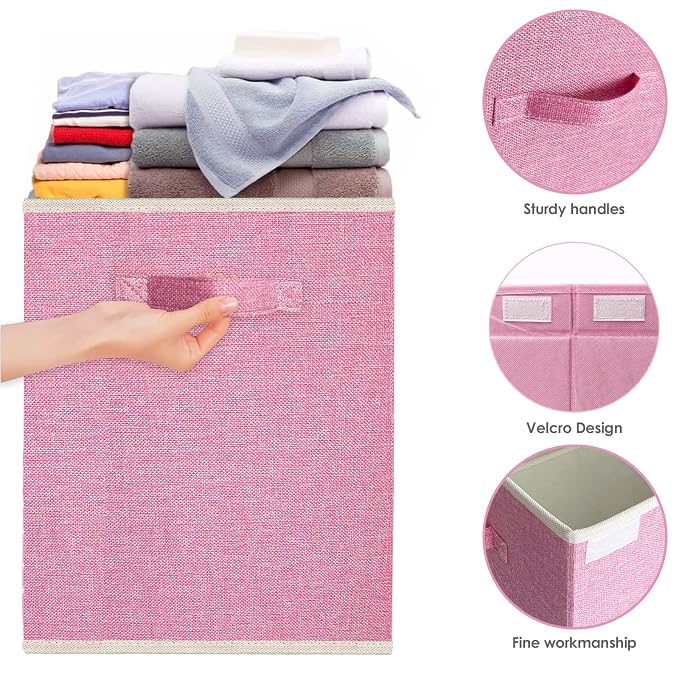 Large Collapsible Toy Storage Box with Lid & Handles - Kids Organizer Chest for Toys, Clothes, Blankets (Pink, Nursery, Playroom, Bedroom)-24.5''×13''×16''