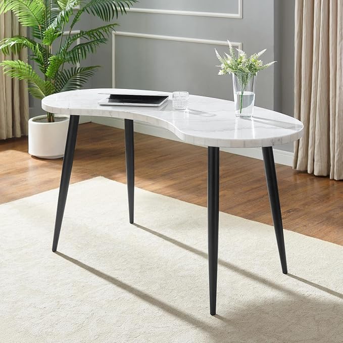 Steve Silver 31 in. U-Shaped White Writing Desk with Open Storage KS200DTDL
