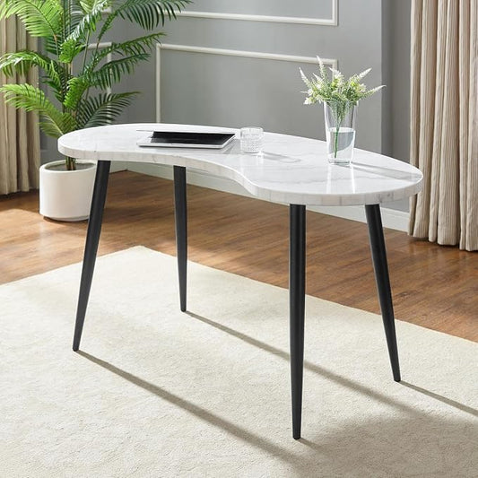 Steve Silver 31 in. U-Shaped White Writing Desk with Open Storage KS200DTDL