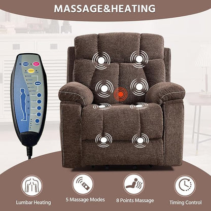 CANMOV Power Lift Recliner Massage Heat Heavy Duty Reclining 2 Cup Holders