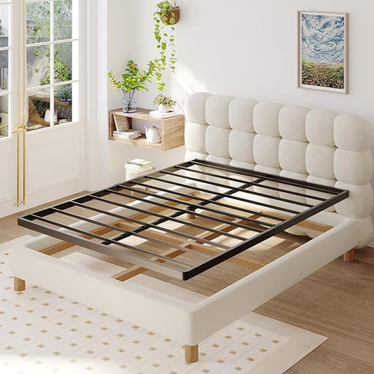 Upcanso Full Size Box Spring Bed Base 2 Inch, Low Profile Metal Boxspring Full Size Bunkie Board 2 Inch, 3000 Lbs Max Weight Capacity Mattress Foundation, Noise-Free, Easy Assembly