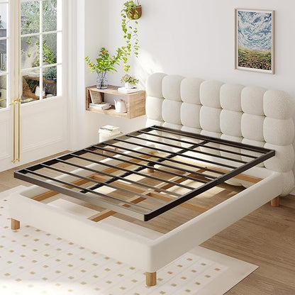 Upcanso California King Box Spring Bed Base 2 Inch, Low Profile Metal Cal King Box Spring Bunkie Board 2 Inch, 3000 Lbs Max Weight Capacity Mattress Foundation, Noise-Free, Easy Assembly