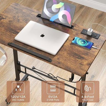 SIDUCAL Standing Desk Height Adjustable with Tiltable Tabletop, Rustic Brown