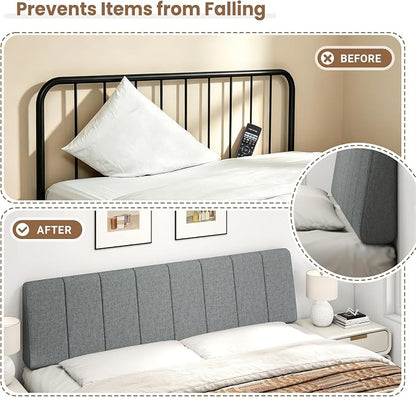 King Size Headboard Only-No Assembly Required, Dark Gray | Easy to use no assembly required, Linen fabric and extra-thick foam for added comfort, Modern style headboard king size